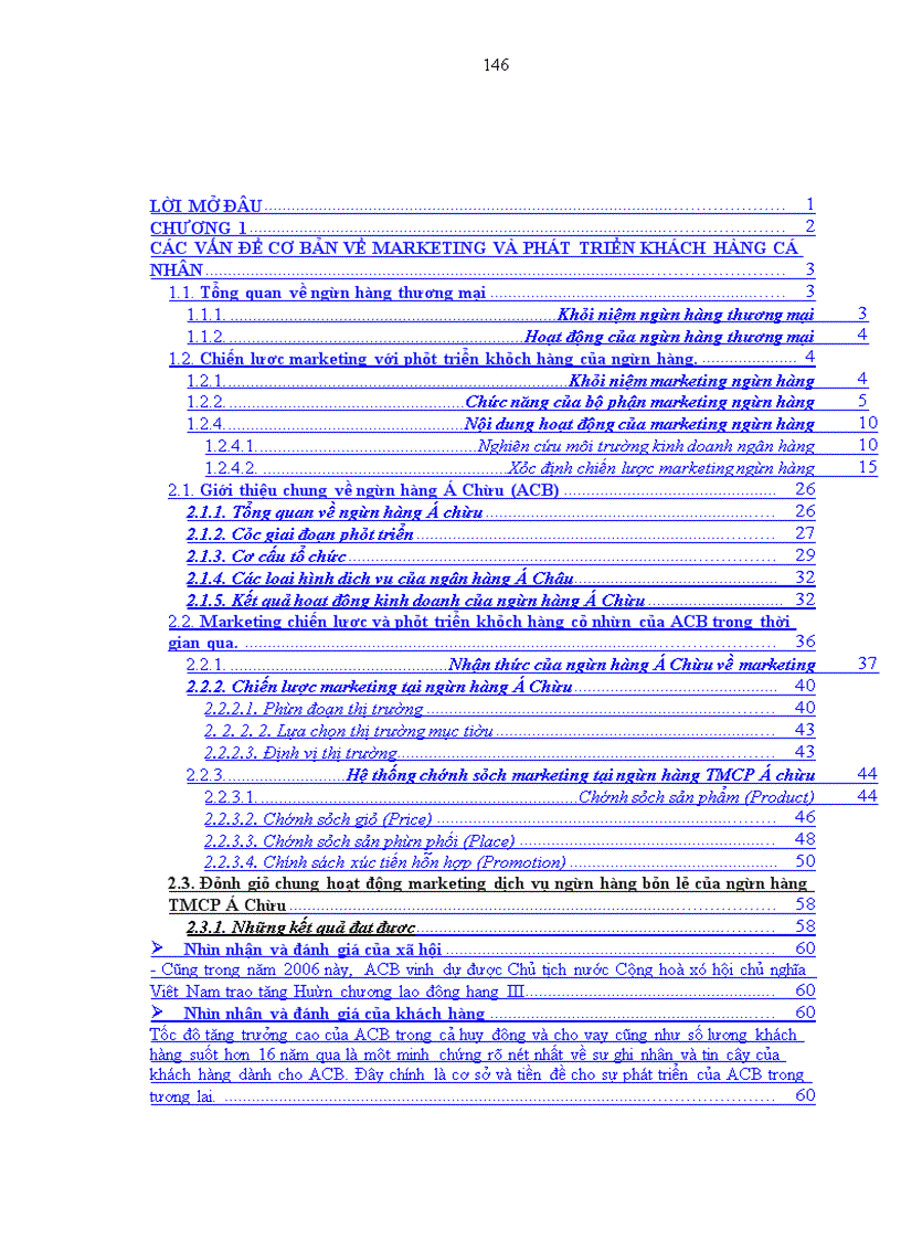 image for page Thực trạng và các giải pháp marketing nhằm phát triển khách hàng cá nhân của ngân hàng Á Châu (ACB)