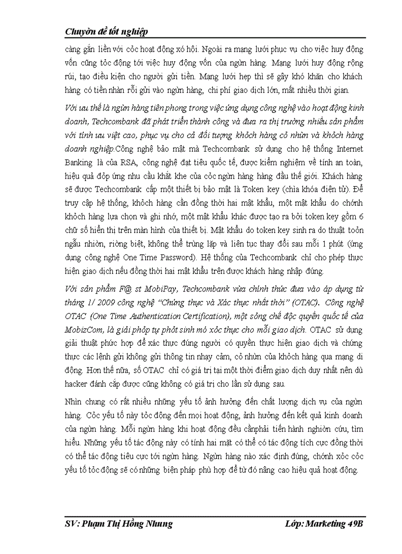 image for page Chất lượng dịch vụ khách hàng tại Phòng giao dịch của chi nhánh Techcombank số 15- Đào Duy Từ- Hoàn Kiếm-Hà Nội