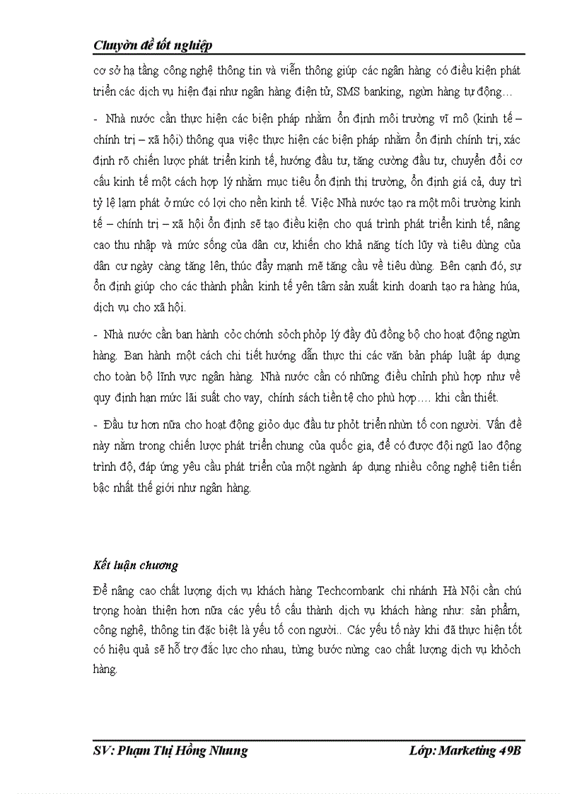 image for page Chất lượng dịch vụ khách hàng tại Phòng giao dịch của chi nhánh Techcombank số 15- Đào Duy Từ- Hoàn Kiếm-Hà Nội