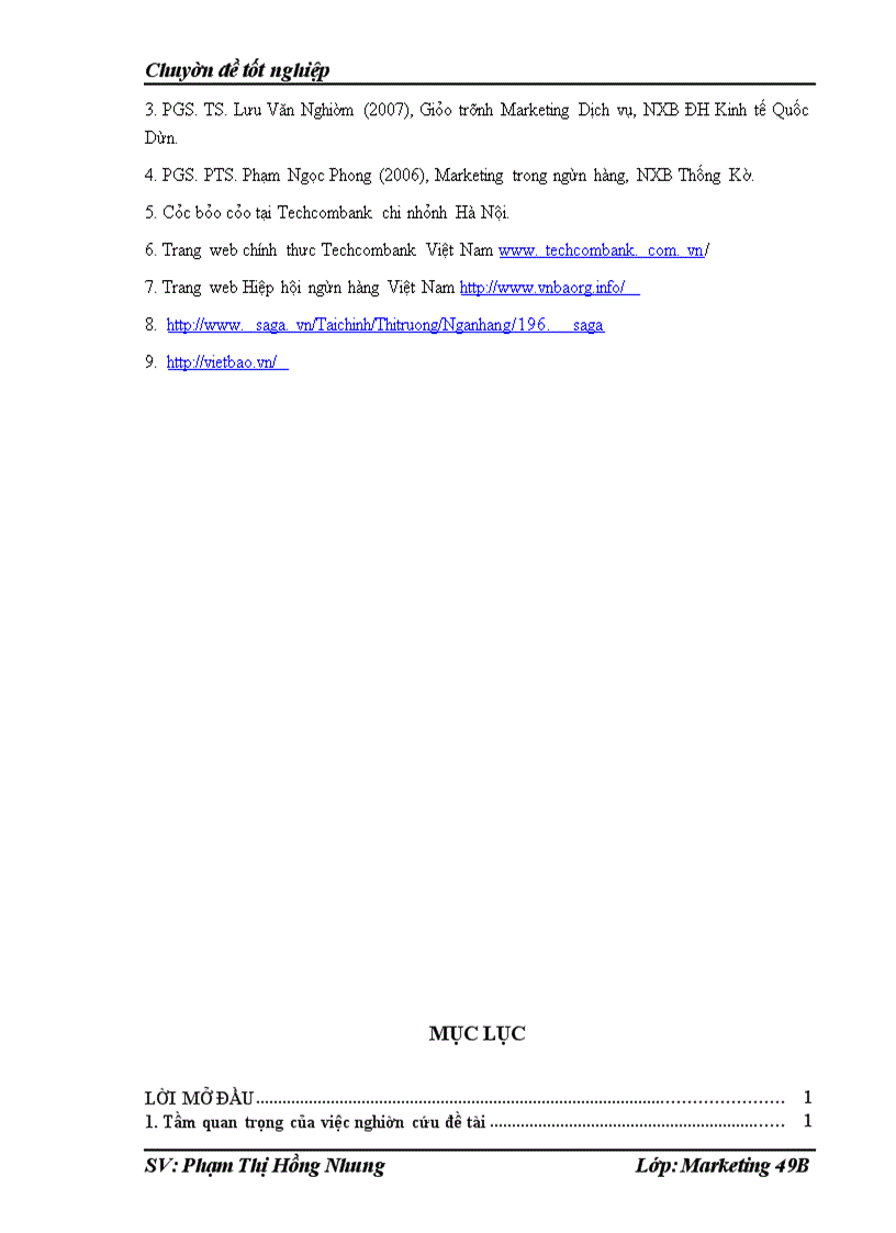 image for page Chất lượng dịch vụ khách hàng tại Phòng giao dịch của chi nhánh Techcombank số 15- Đào Duy Từ- Hoàn Kiếm-Hà Nội