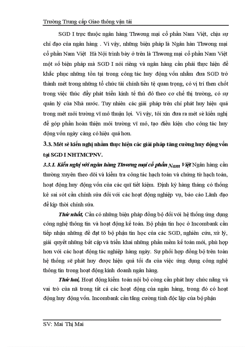 image for page Công tác huy động vốn tại Sở giao dịch I Ngân hàng thương mại Nam Việt thực trạng và giải pháp