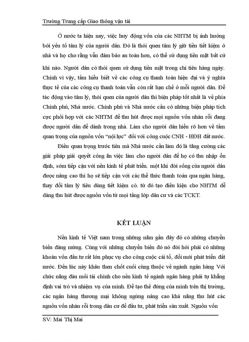 image for page Công tác huy động vốn tại Sở giao dịch I Ngân hàng thương mại Nam Việt thực trạng và giải pháp