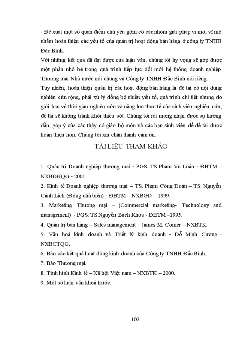 image for page Một số giải pháp nhằm hoàn thiện công tác quản trị bán hàng ở Công ty TNHH Đắc Bình