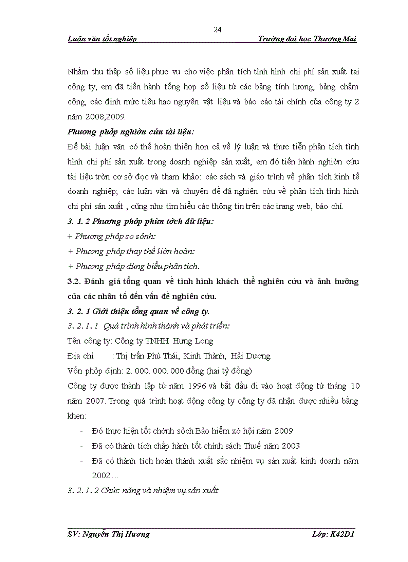 image for page Phân tích tình hình chi phí sản xuất tại công ty TNHH Hưng Long