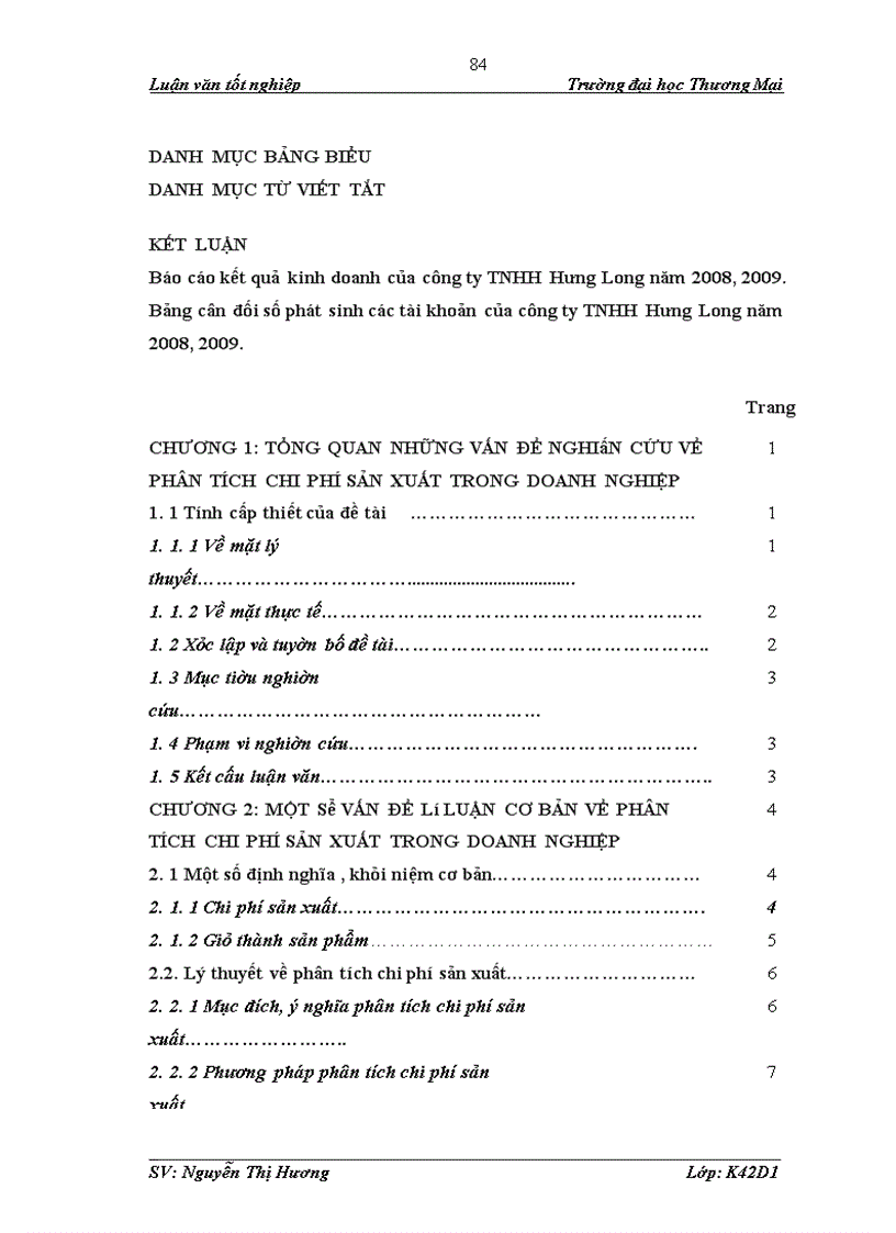 image for page Phân tích tình hình chi phí sản xuất tại công ty TNHH Hưng Long