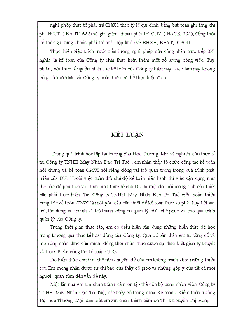 image for page Hoàn thiện kế toán CPSX và tính giá thành sản phẩm tại Công ty TNHH May Nhân Đạo Trí Tuệ