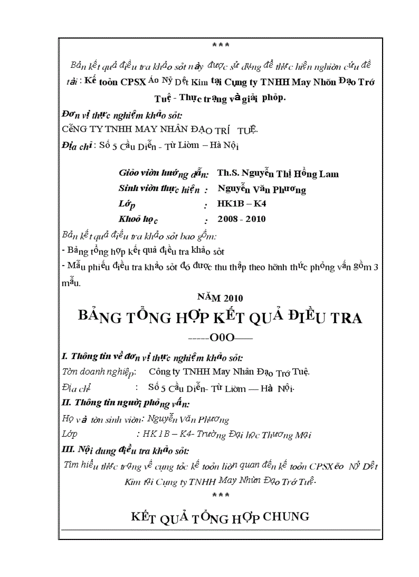 image for page Hoàn thiện kế toán CPSX và tính giá thành sản phẩm tại Công ty TNHH May Nhân Đạo Trí Tuệ