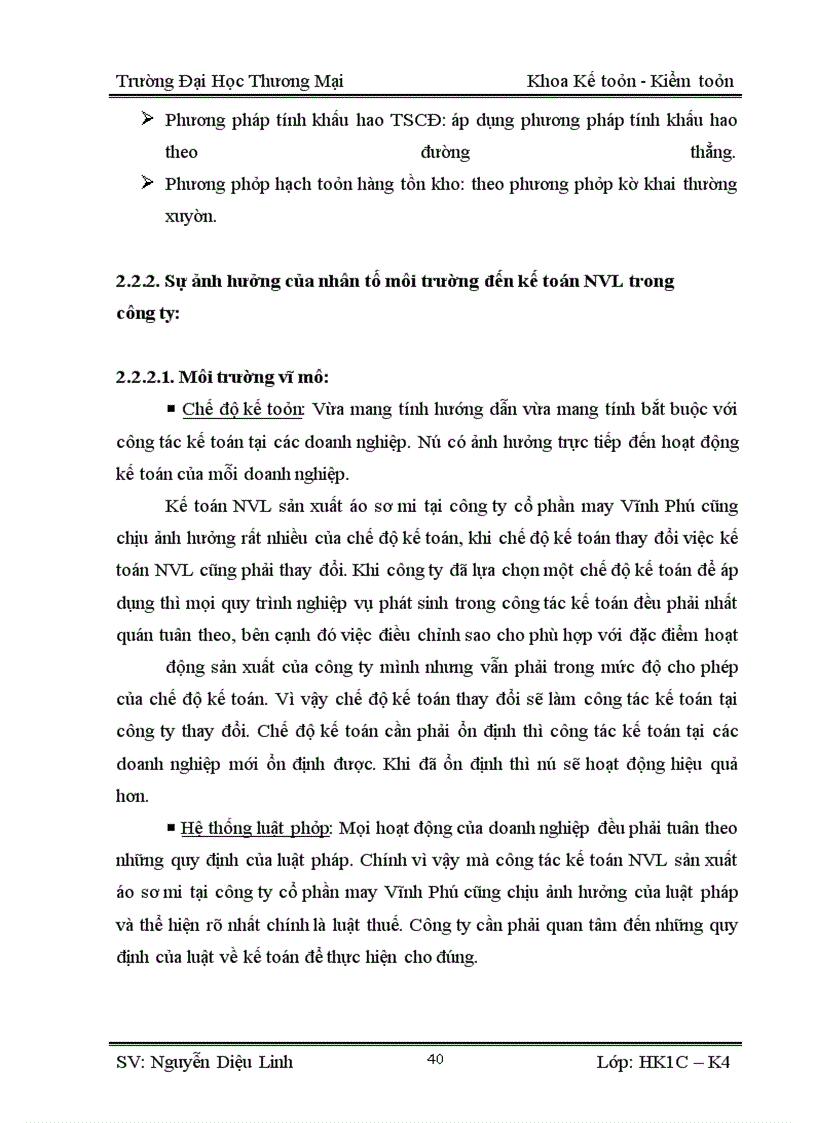 image for page Kế toán nguyên vật liệu sản xuất áo sơ mi ở công ty cổ phần may Vĩnh Phú