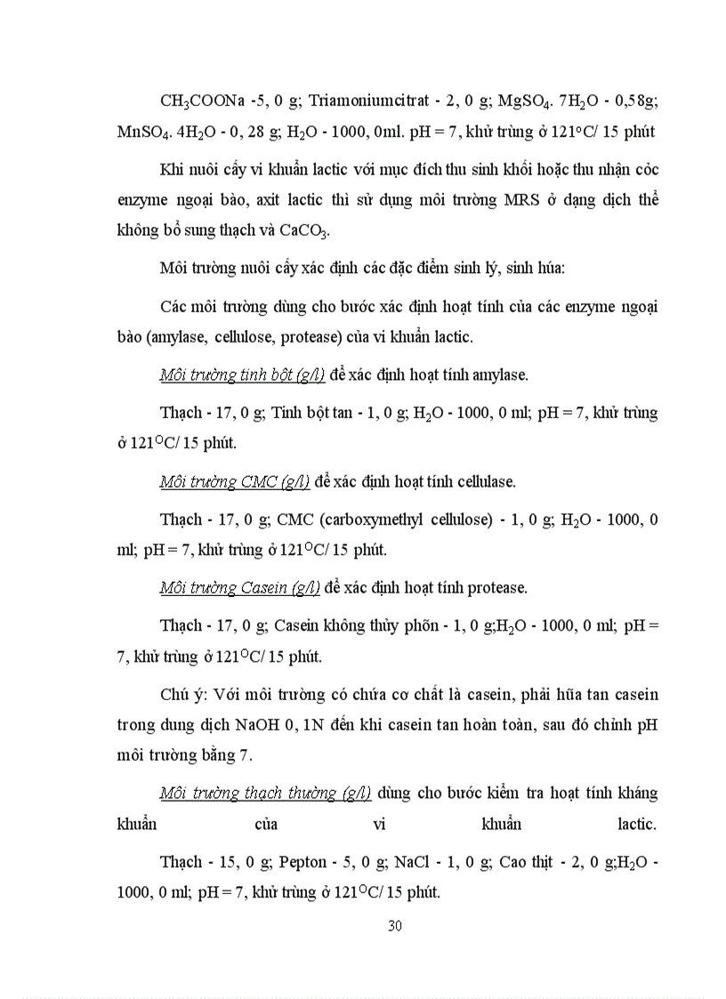 image for page Xác định hoạt tính một số enzyme ngoại bào của vi khuẩn Lactic phân lập từ các sản phẩm lên men truyền thống tại Hà Nội