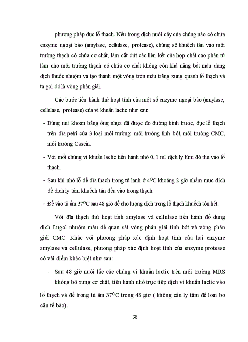image for page Xác định hoạt tính một số enzyme ngoại bào của vi khuẩn Lactic phân lập từ các sản phẩm lên men truyền thống tại Hà Nội