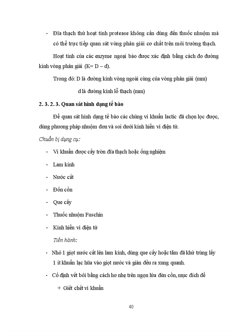 image for page Xác định hoạt tính một số enzyme ngoại bào của vi khuẩn Lactic phân lập từ các sản phẩm lên men truyền thống tại Hà Nội