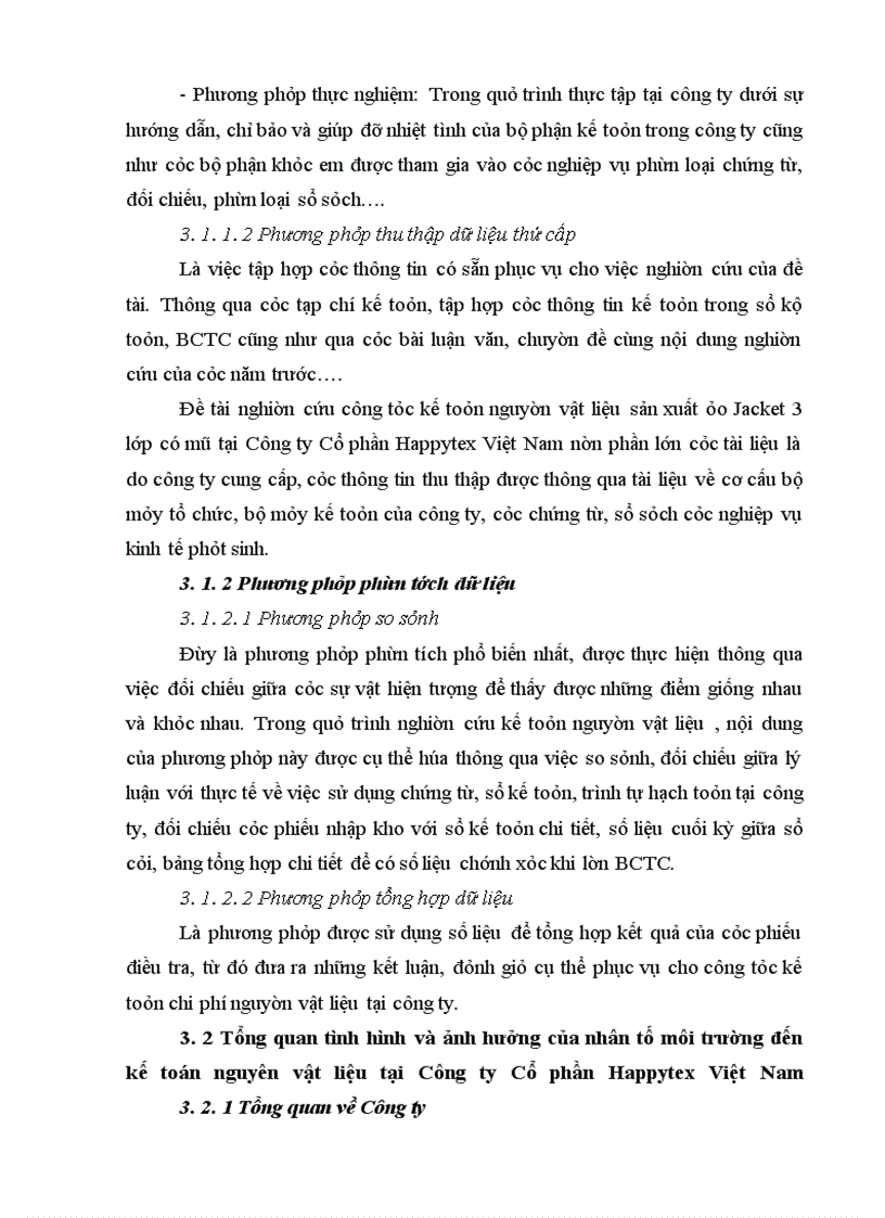 image for page Kế toán nguyên vật liệu để may áo Jacket 3 lớp có mũ tại Công ty cổ phần Happytex - Việt Nam