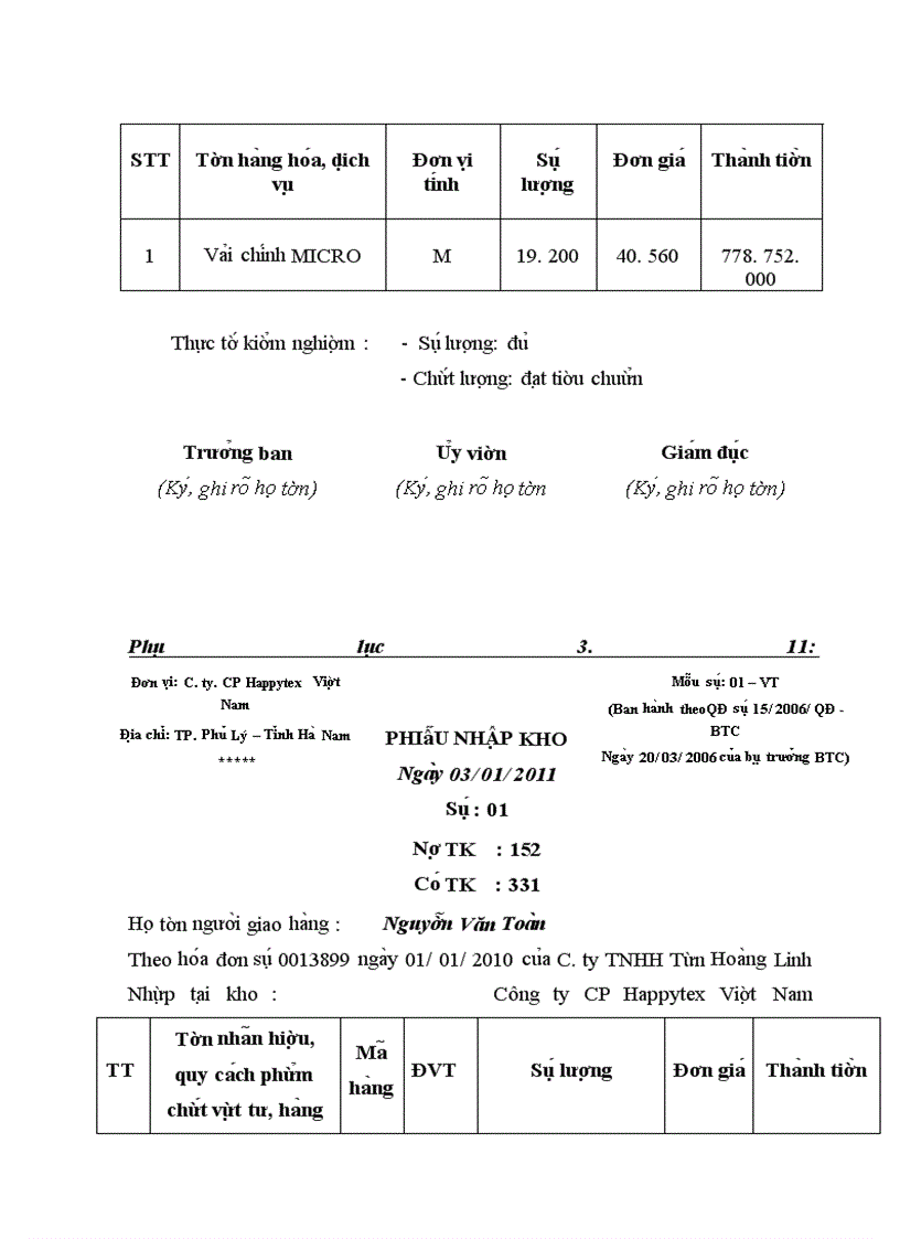 image for page Kế toán nguyên vật liệu để may áo Jacket 3 lớp có mũ tại Công ty cổ phần Happytex - Việt Nam