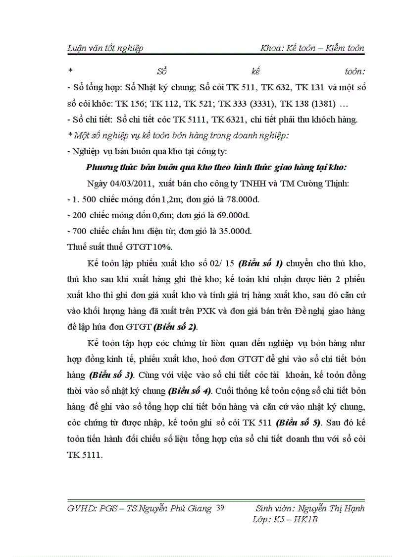 image for page Kế toán bán nhóm hàng thiết bị chiếu sáng tại công ty Cổ phần Khí cụ điện I