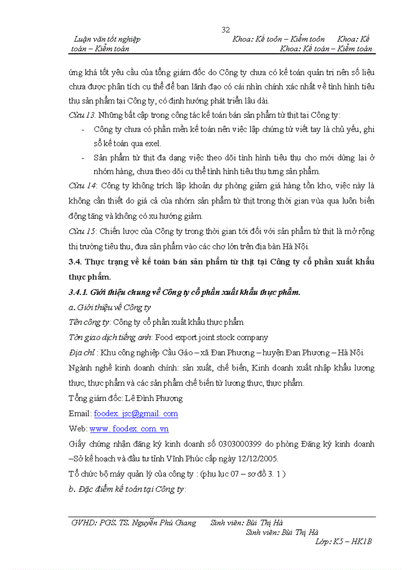 image for page Kế toán bán sản phẩm từ thịt tại Công ty cổ phẩn xuất khẩu thực phẩm