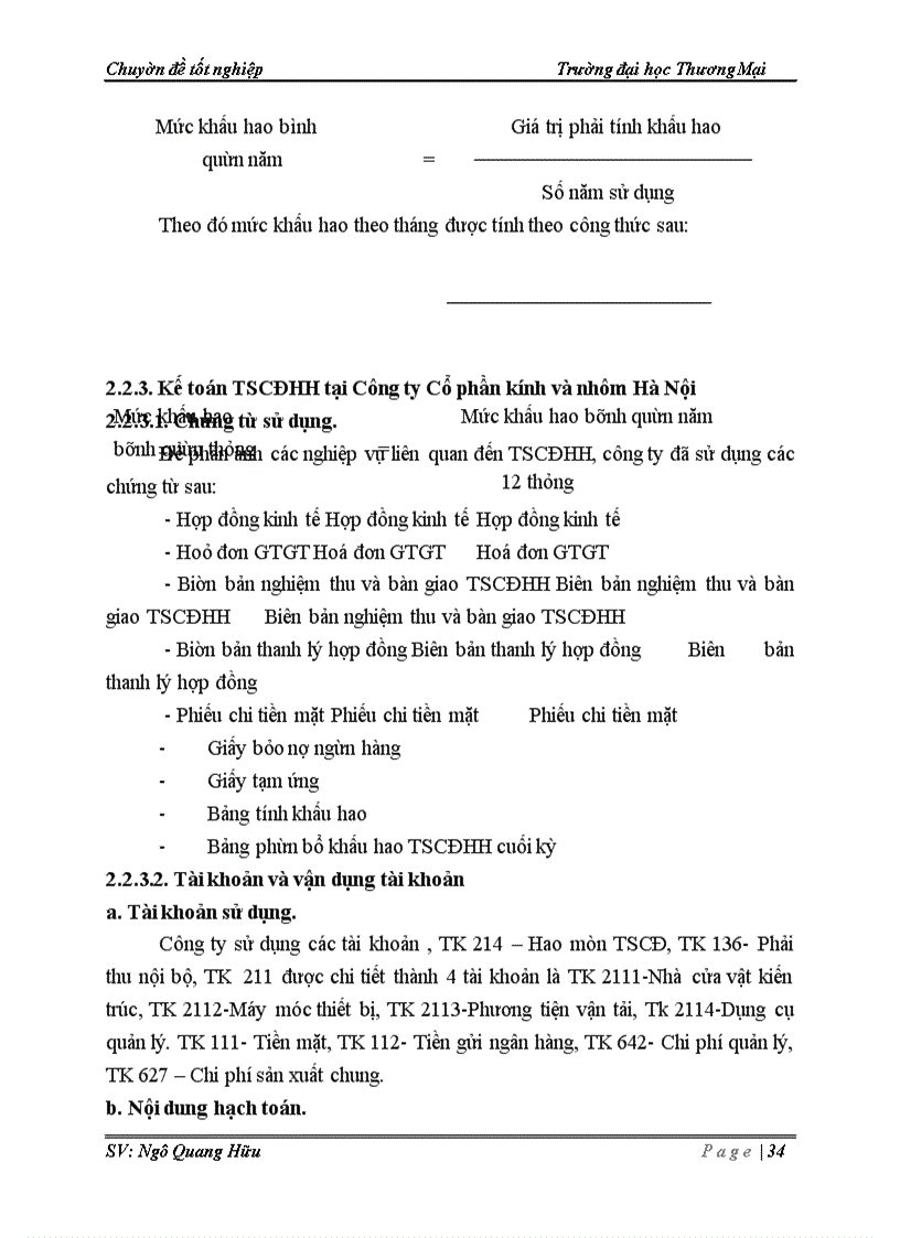 image for page Tài sản cố định hữu hình tại Công ty Cổ phần kính và nhôm Hà Nội