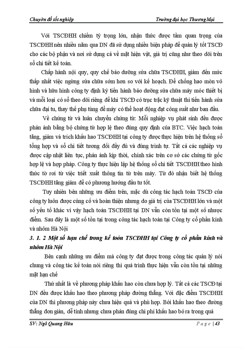 image for page Tài sản cố định hữu hình tại Công ty Cổ phần kính và nhôm Hà Nội