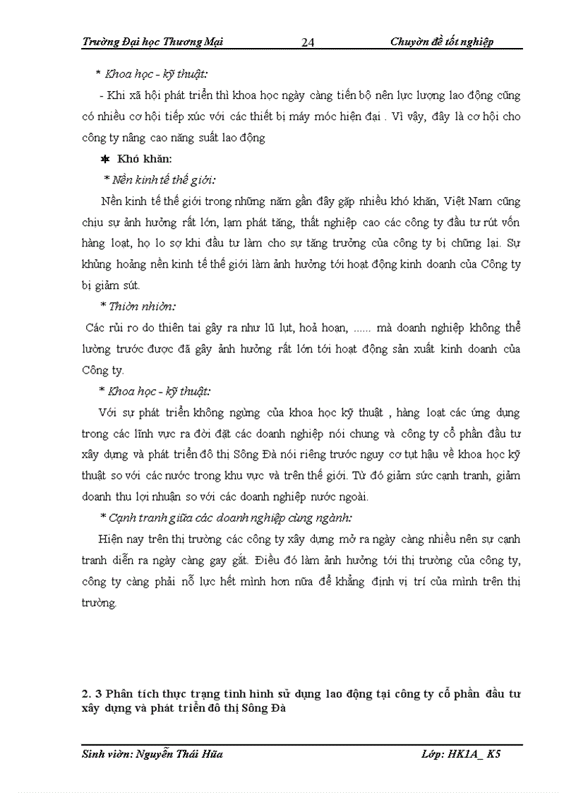 image for page Phân tích thống kê tình hình sử dụng lao động tại công ty Cổ phần đầu tư xây dựng và phát triển đô thị Sông Đà
