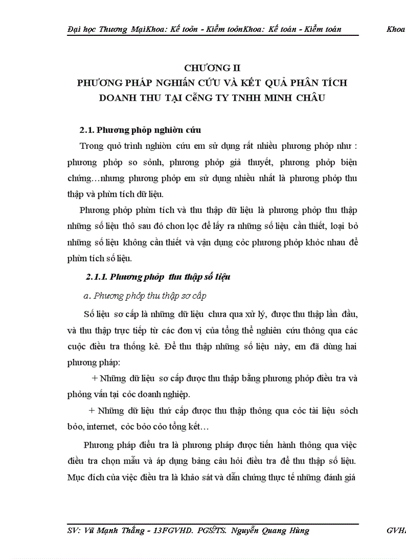 image for page Phân tích doanh thu tại công ty TNHH Minh Châu