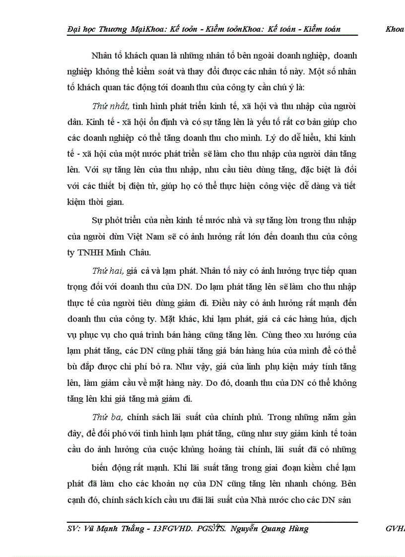 image for page Phân tích doanh thu tại công ty TNHH Minh Châu