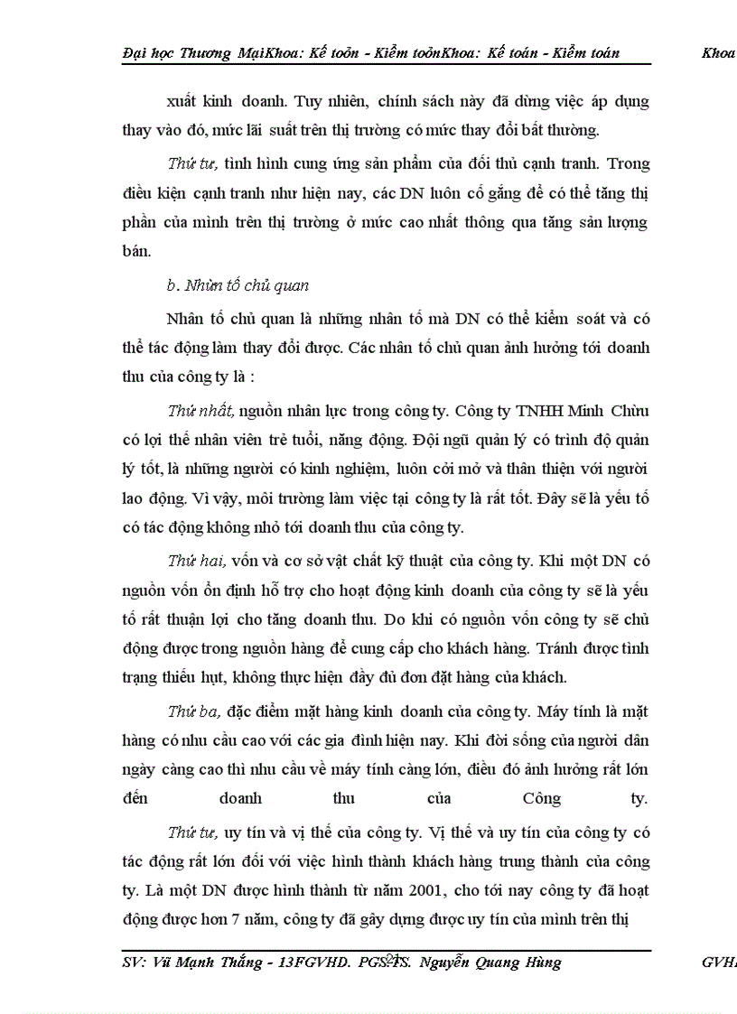 image for page Phân tích doanh thu tại công ty TNHH Minh Châu