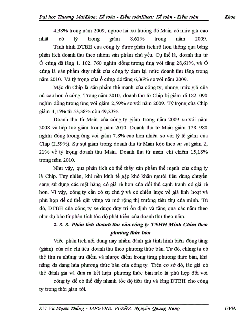 image for page Phân tích doanh thu tại công ty TNHH Minh Châu