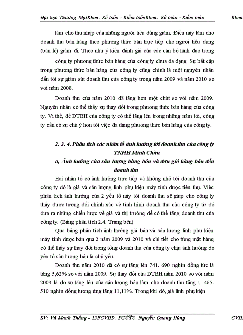 image for page Phân tích doanh thu tại công ty TNHH Minh Châu