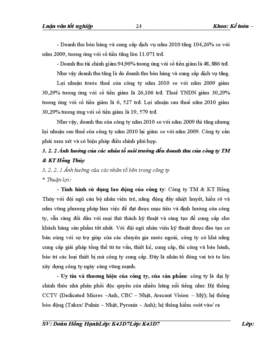 image for page Phân tích thống kê doanh thu tại công ty thương mại và kỹ thuật Hồng Thủy