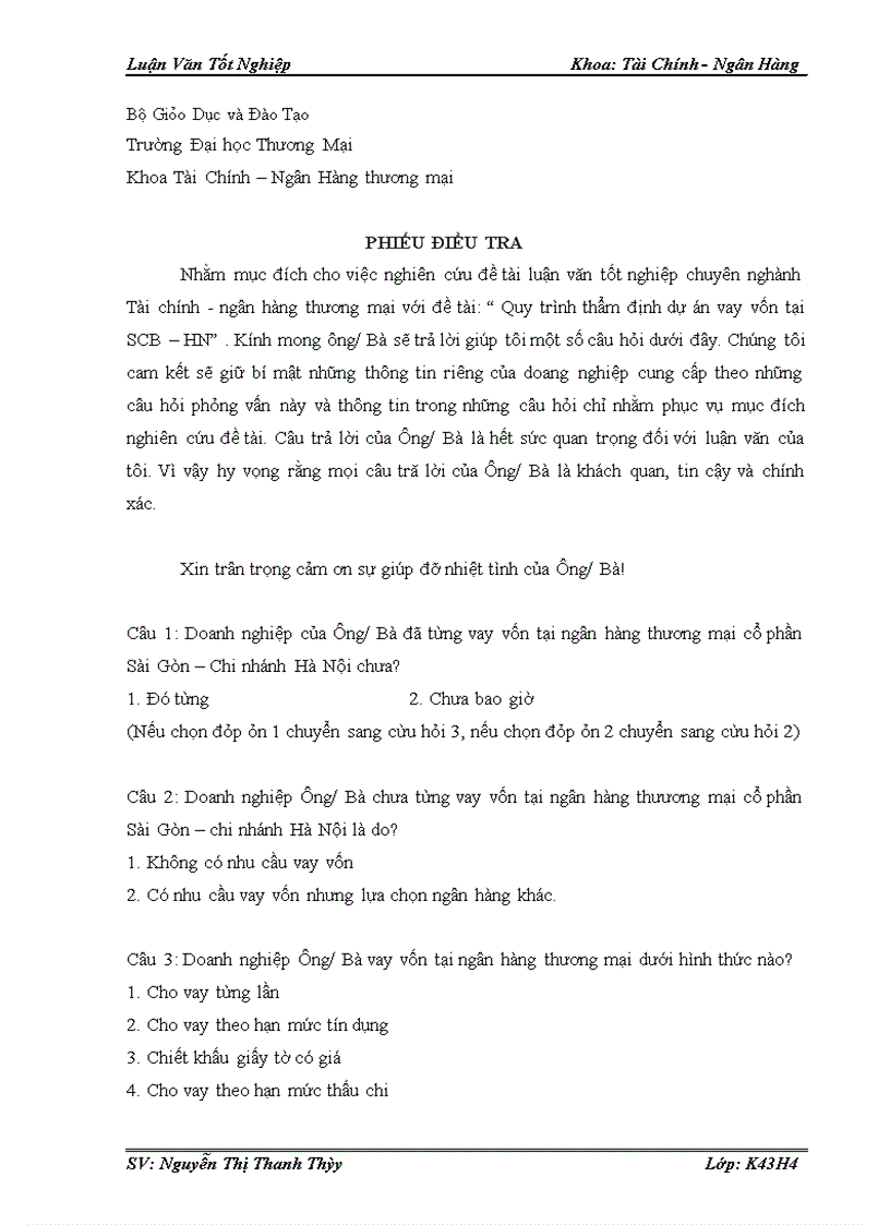 image for page Quy trình thẩm định dự án vay vốn tại Ngân hàng thương mại cổ phần SÀI GÒN - Chi nhánh Hà Nội