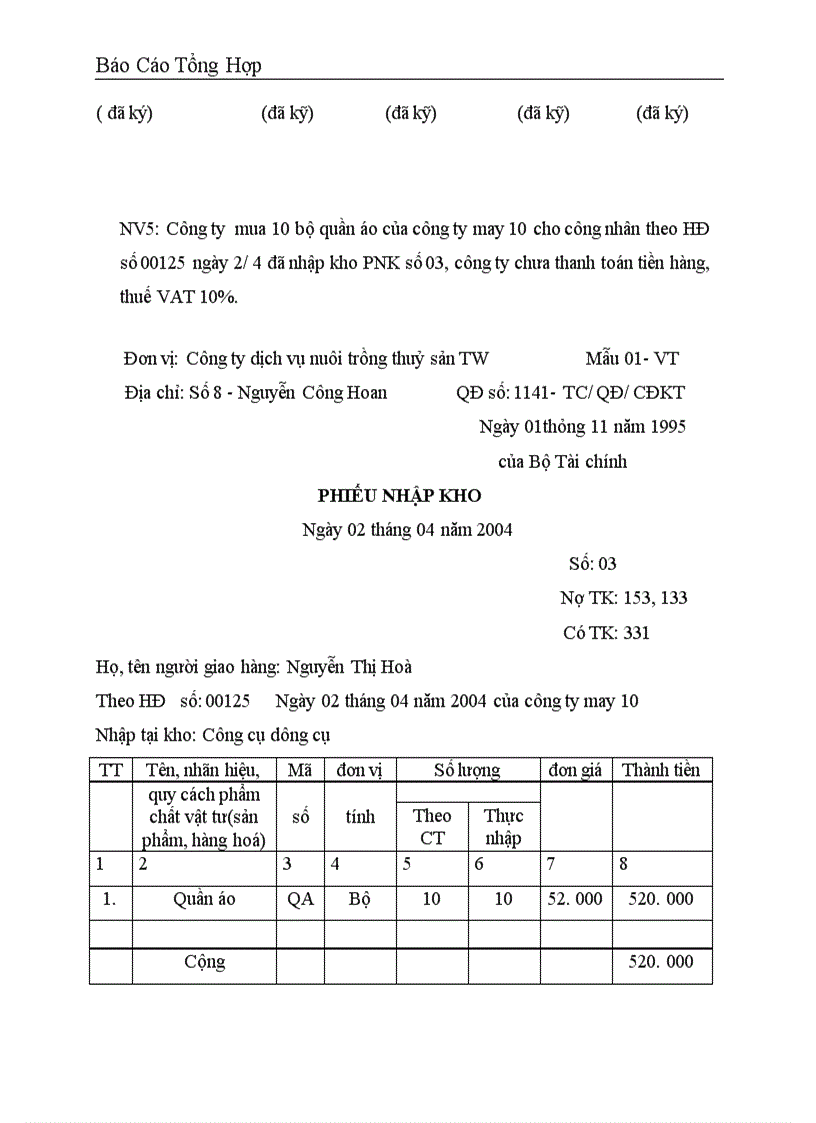 image for page Báo cáo thực tập tại Công ty dịch vụ nuôi trồng thuỷ sản trung ương .