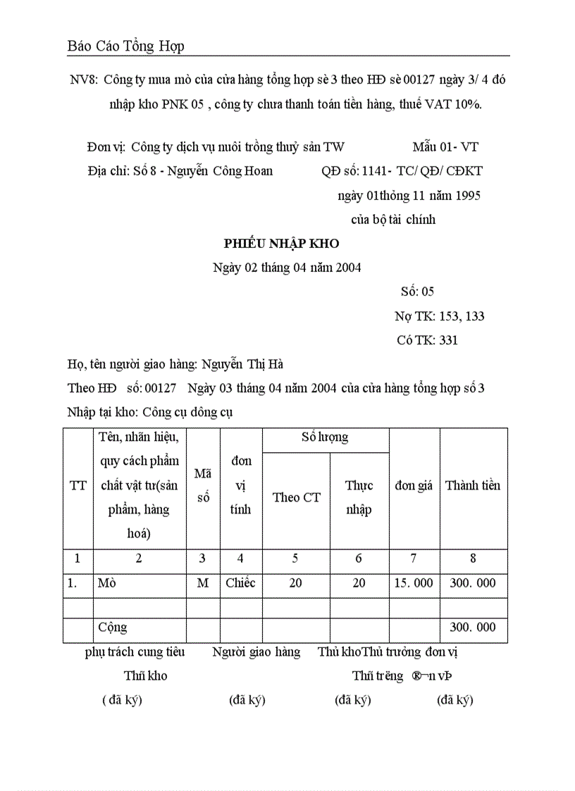 image for page Báo cáo thực tập tại Công ty dịch vụ nuôi trồng thuỷ sản trung ương .