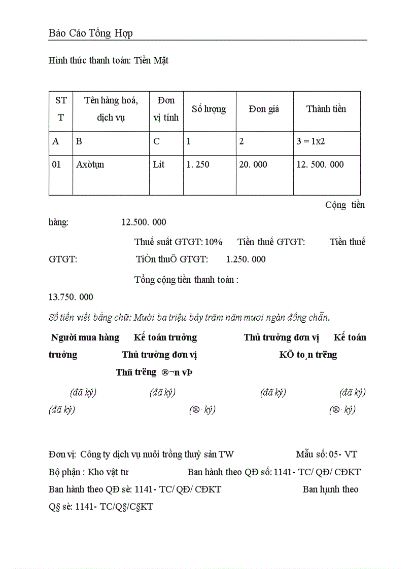 image for page Báo cáo thực tập tại Công ty dịch vụ nuôi trồng thuỷ sản trung ương .