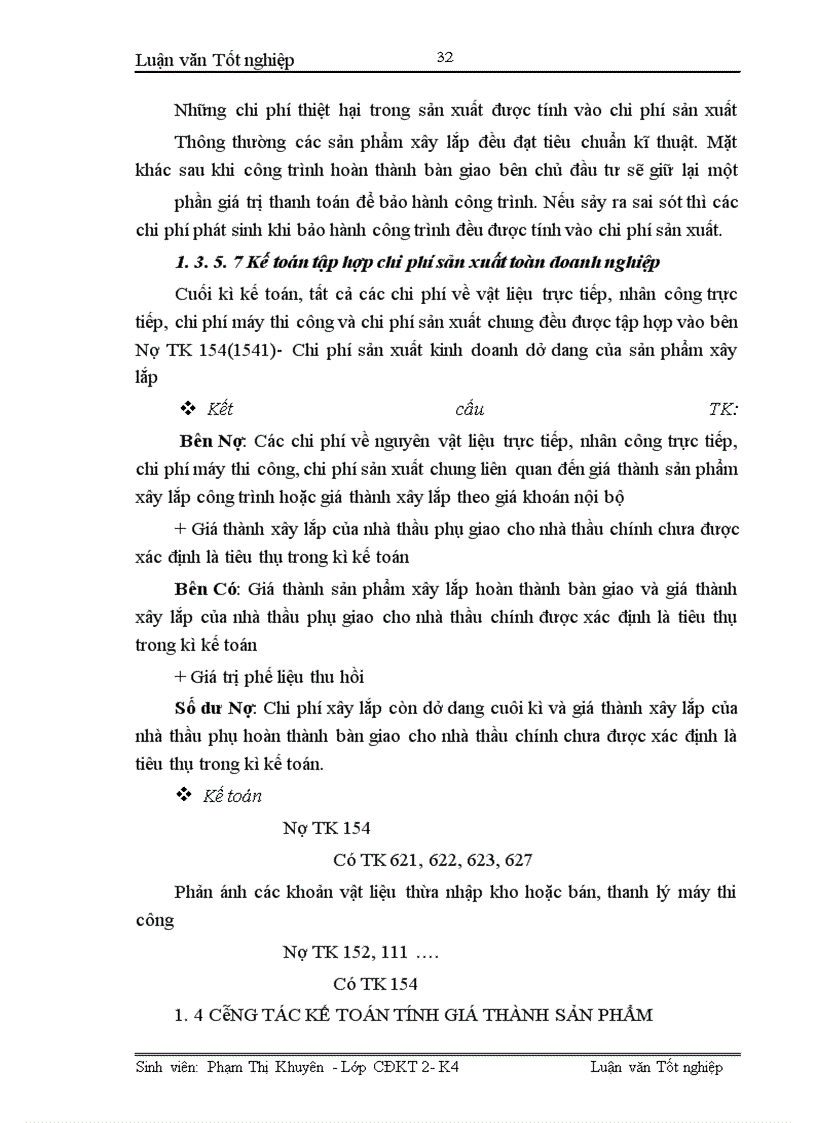 image for page Hoàn thiện công tác kế toán tập hợp chi phí sản xuất và tính giá thành sản phẩm xây lắp tại Xí nghiệp xây lắp H36-Công ty xây lắp hoá chất