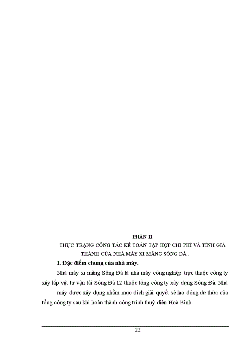 image for page Công tác kế toán tập hợp chi phí sản xuất và tình giá thành sản phẩm ở Nhà máy xi măng Sông Đà thuộc công ty xây lắp vật tư vận tải Sông Đà 12.