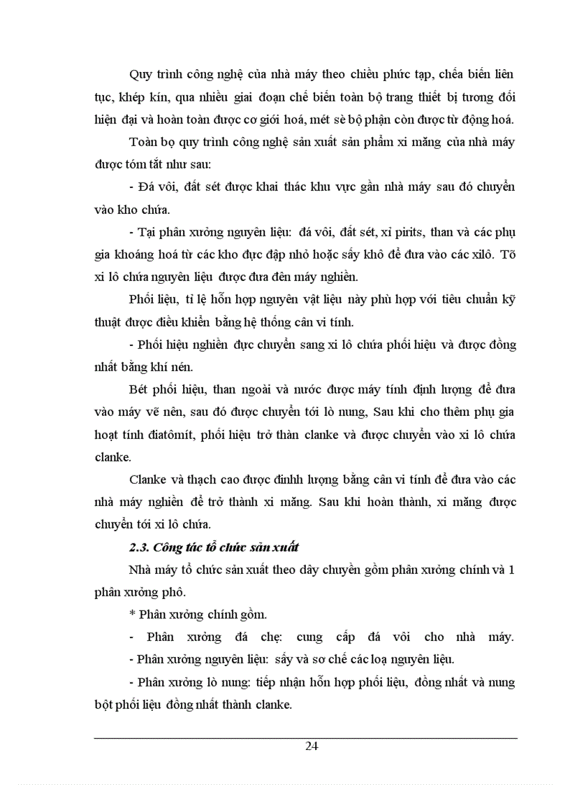 image for page Công tác kế toán tập hợp chi phí sản xuất và tình giá thành sản phẩm ở Nhà máy xi măng Sông Đà thuộc công ty xây lắp vật tư vận tải Sông Đà 12.