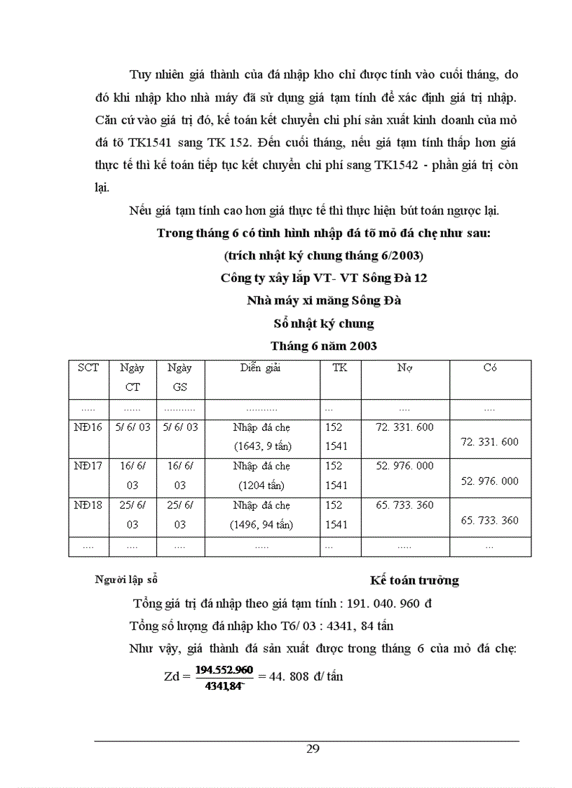 image for page Công tác kế toán tập hợp chi phí sản xuất và tình giá thành sản phẩm ở Nhà máy xi măng Sông Đà thuộc công ty xây lắp vật tư vận tải Sông Đà 12.