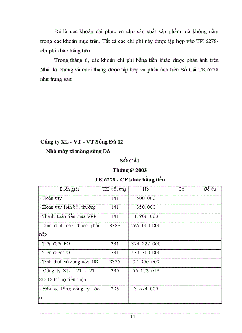 image for page Công tác kế toán tập hợp chi phí sản xuất và tình giá thành sản phẩm ở Nhà máy xi măng Sông Đà thuộc công ty xây lắp vật tư vận tải Sông Đà 12.