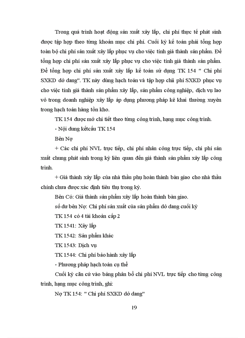 image for page Hạch toán chi phí sản xuất và tính toán giá thành sản phẩm xây lắp