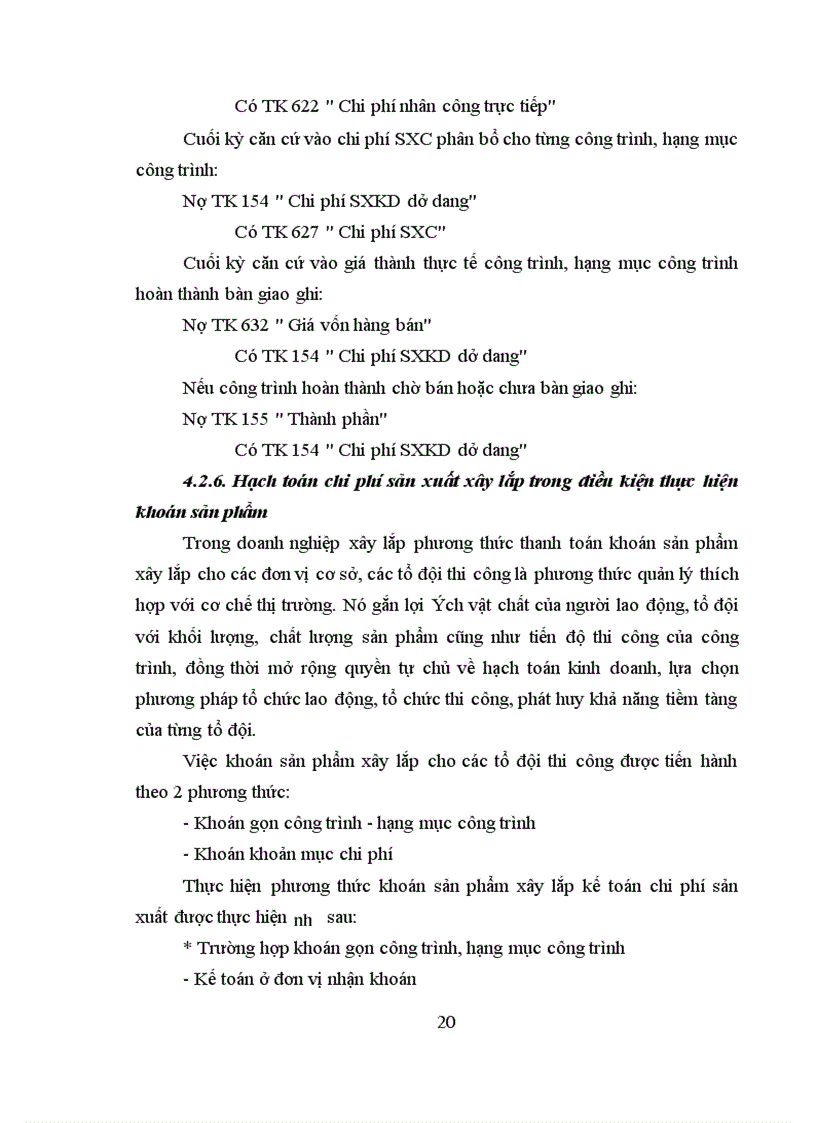 image for page Hạch toán chi phí sản xuất và tính toán giá thành sản phẩm xây lắp