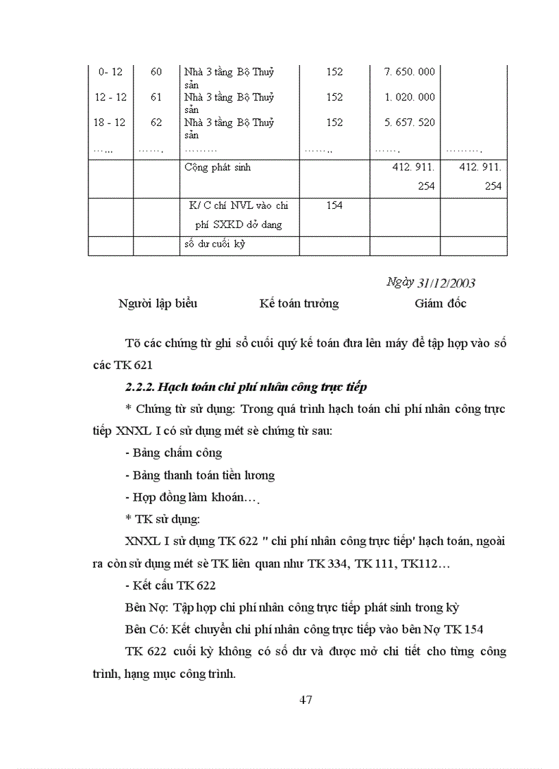 image for page Hạch toán chi phí sản xuất và tính toán giá thành sản phẩm xây lắp