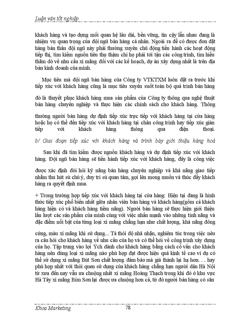 image for page Đẩy mạnh bán hàng cá nhân trong hoạt động tiêu thụ ở Công ty vật tư ký thuật xi măng (VTKTXM)