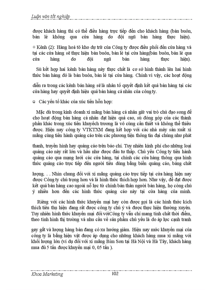 image for page Đẩy mạnh bán hàng cá nhân trong hoạt động tiêu thụ ở Công ty vật tư ký thuật xi măng (VTKTXM)