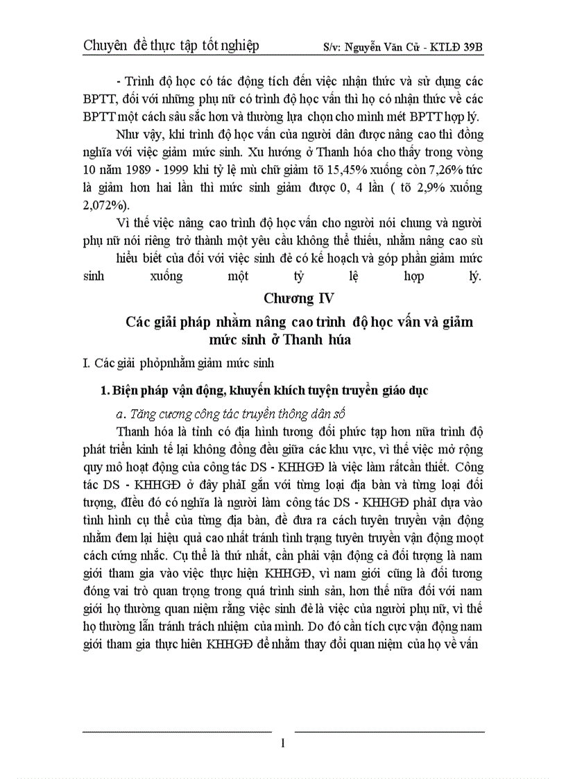 image for page Một số giải pháp nhằm nâng cao trình độ học vấn và giảm mức sinh ở Thanh Hoá