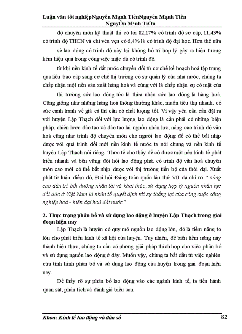 image for page Phân tích biến động dân số, lao động và việc làm ở huyện Lập Thạch trong giai đoạn hiện nay