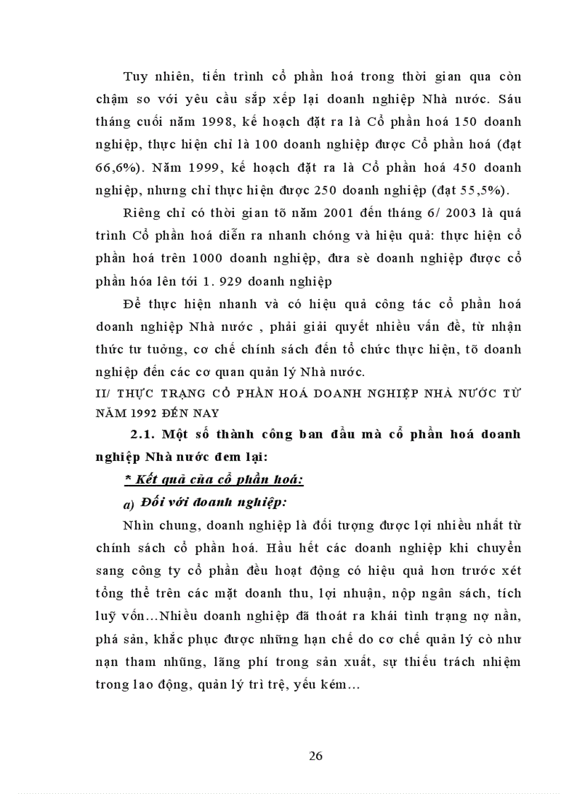 image for page Vấn đề Cổ phần hoá doanh nghiệp Nhà nước - thực trạng và giải pháp