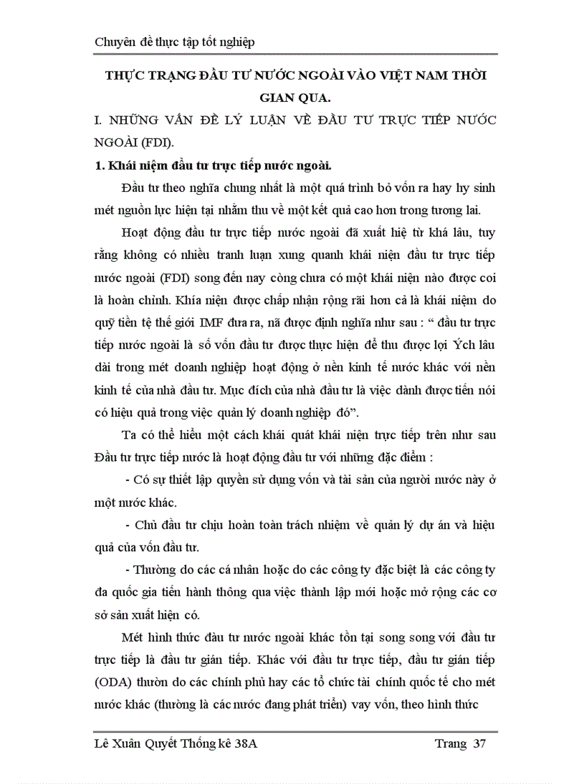 image for page Vận dụng một số phương pháp thống kê phân tích thực trạng đầu tư nước ngoài vào Việt Nam.