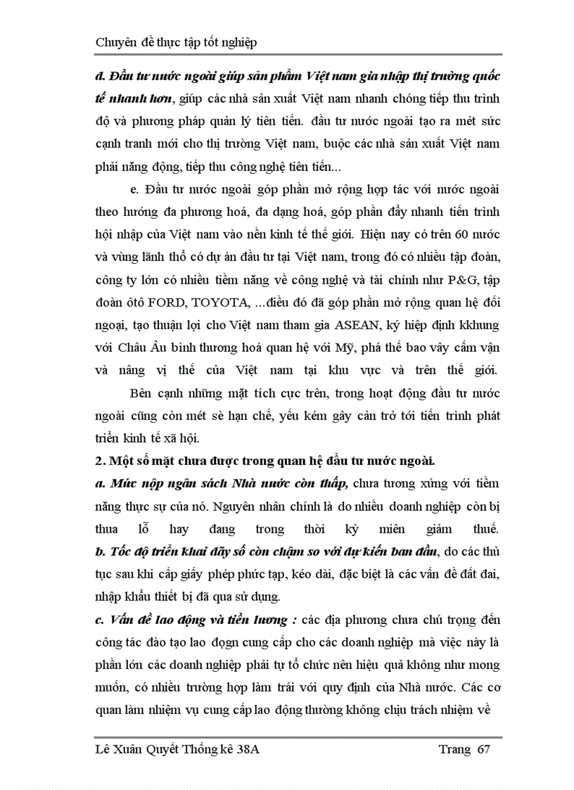 image for page Vận dụng một số phương pháp thống kê phân tích thực trạng đầu tư nước ngoài vào Việt Nam.