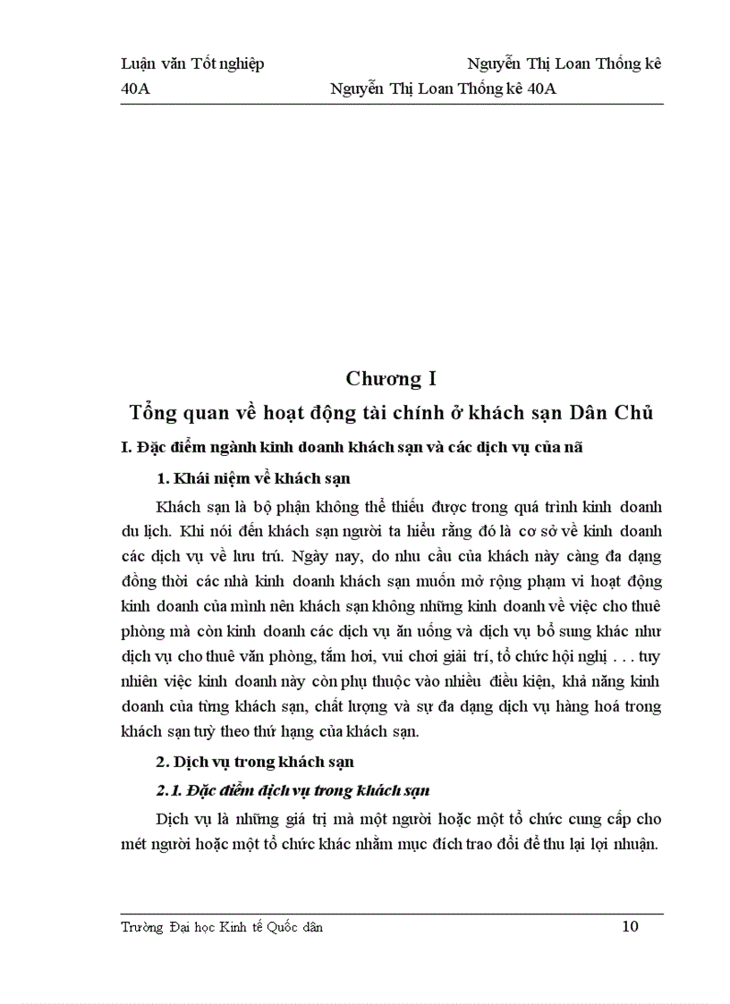 image for page Nghiên cứu thống kê hoạt động tài chính của Khách sạn Dân chủ
