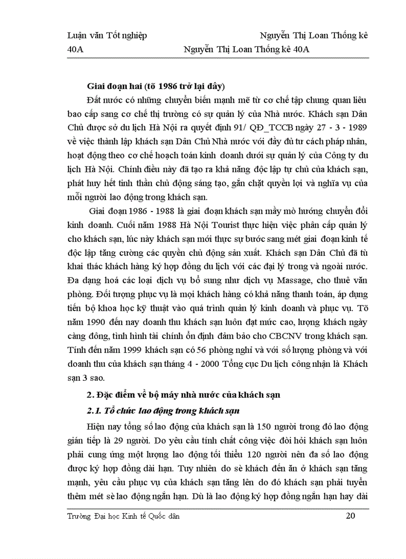 image for page Nghiên cứu thống kê hoạt động tài chính của Khách sạn Dân chủ