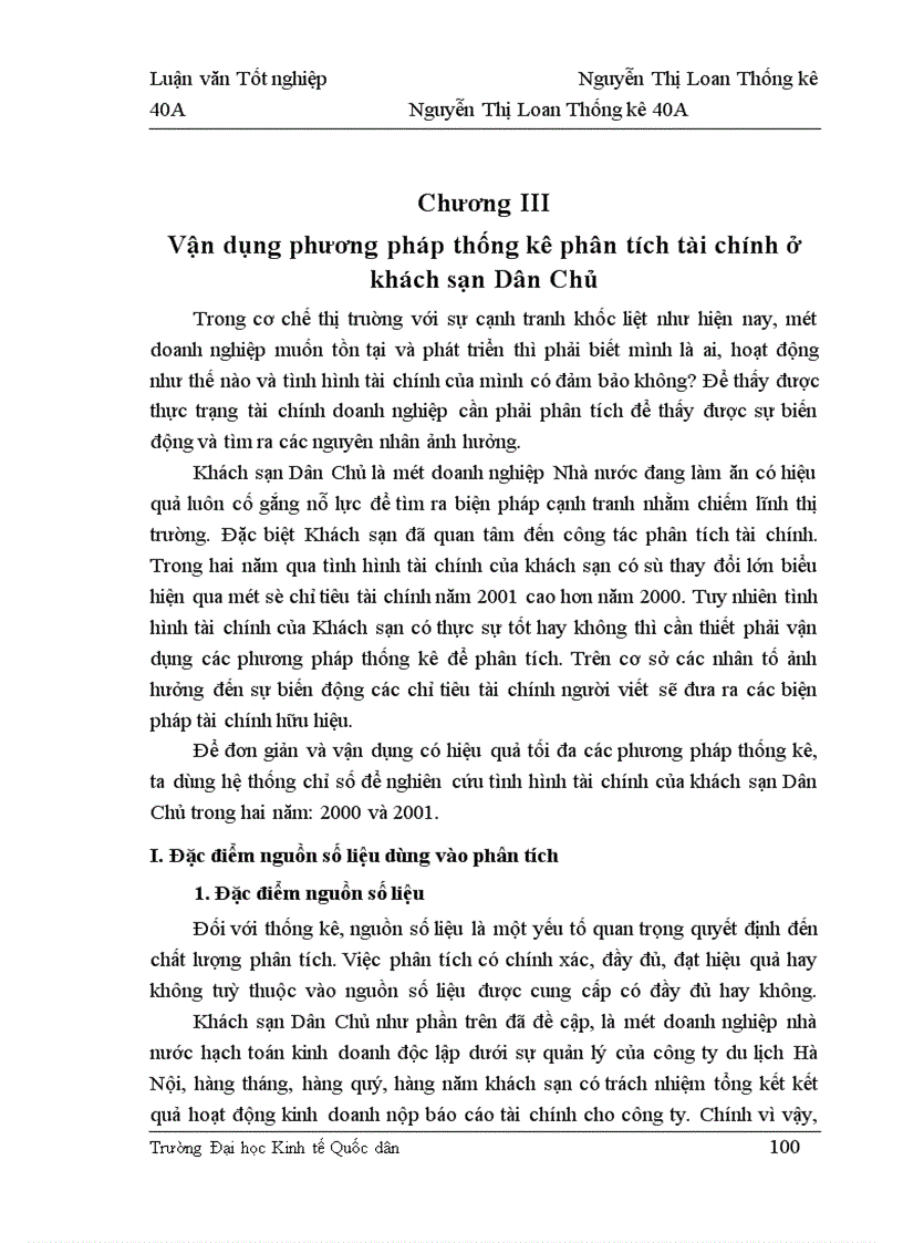 image for page Nghiên cứu thống kê hoạt động tài chính của Khách sạn Dân chủ